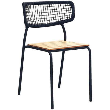 Nashville chaise de jardin naturel, noir.
