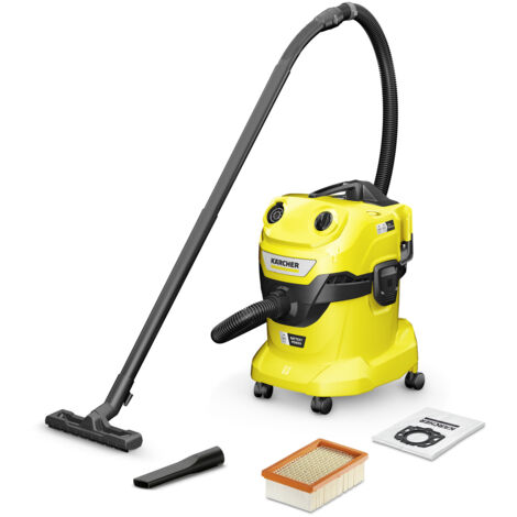 Nass-/Trockensauger KÄRCHER WD 4-18 Dual Battery Set: Kabelloser Sauger mit 2x 18V Akkus & 36V Motor – 20L Kunststoffbehälter, 2,2m Schlauch, Blasfunktion & Flachfaltenfilter