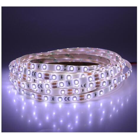 Nastri a strisce da 4,8W/m - 5 metri 60 LED ECO Larg. 8mm - IP65 PU