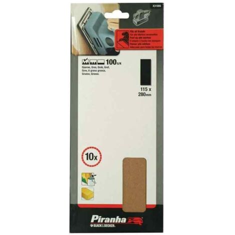 Nastri abrasivi 115x280 mm grana 100 per levigatrici orbitali Black and Decker