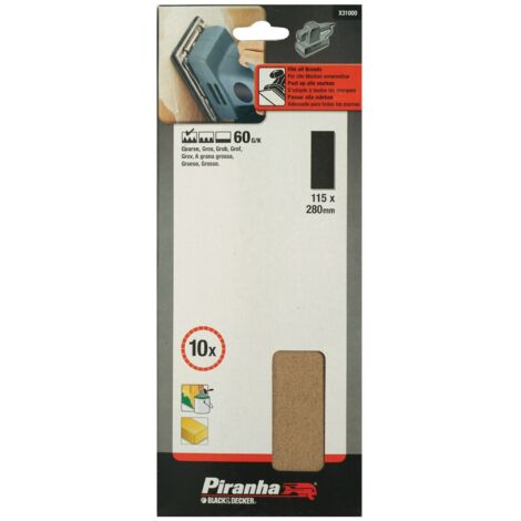 Nastri abrasivi 115x280 mm grana 60 per levigatrici orbitali Black and Decker