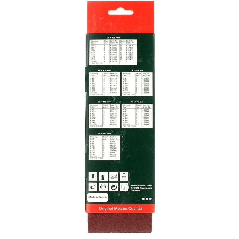 Nastri abrasivi 75x533 60g per 3 per levigatrice Ryobi