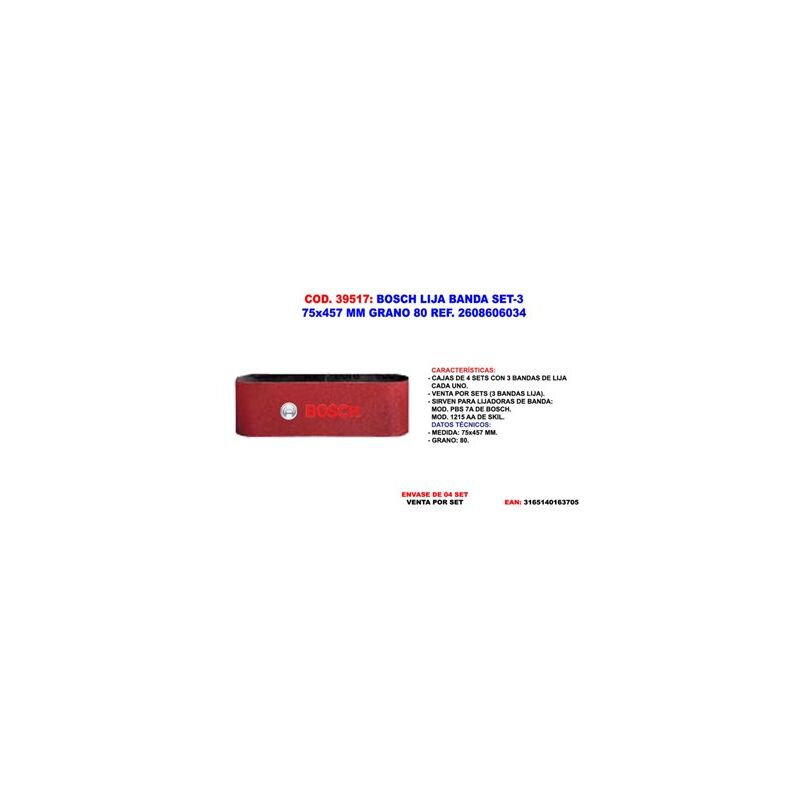 Image of Set levigatrice a nastro Bosch 75x457 gr 802 608 606 034
