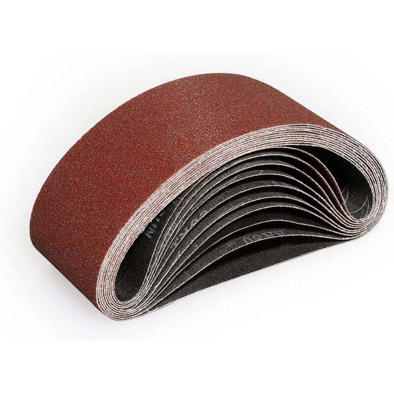 Image of Nastri abrasivi Ymyny 75 x 533 mm – 10 pezzi di nastri abrasivi con grana 80 per levigatura e lucidatura con levigatrici a nastro