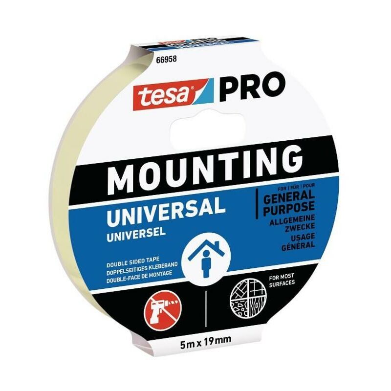 Image of Tesa - Nastro biadesivo universale 1.5m mounting pro bianco - 66958-00003