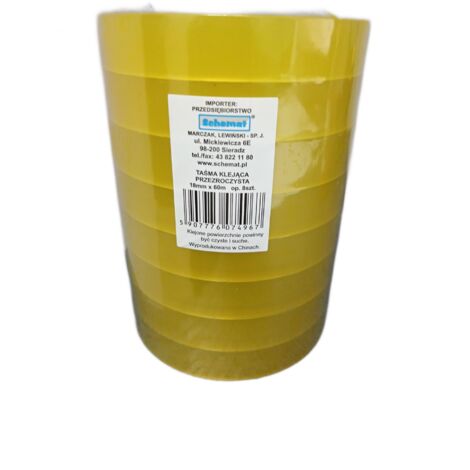 NASTRO 18MM x 60M TRASPARENTE CONFEZIONE 8 PEZZI. SCHEMA 4967