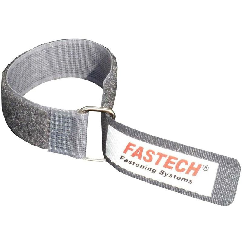 Image of FASTECH® F101-20-220M-FT Nastro a strappo con fibbia Lato morbido e lato rigido (L x L) 220 mm x 20 mm Grigio 1 pz.