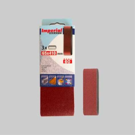 Nastro abrasivo 65x410 mm grana 60 - 3 pezzi IMPERIAL ABRASIVI
