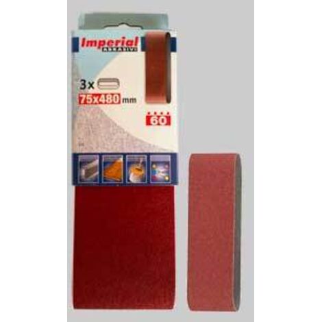 Nastro abrasivo 75x480 mm grana 60 - 3 pezzi