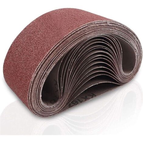 Nastro abrasivo da 3 x 18 pollici, confezione da 21 nastri abrasivi per levigatrici per legno, carta vetrata all'ossido di alluminio (3 fogli di ogni grana: 40, 60, 80, 120, 180, 240 e 320 mesh) per l
