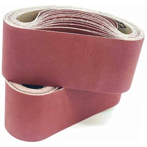 Nastro abrasivo KZQ 75 x 457 mm. 5 tipi di grana mista (3 x 80). Set di nastri abrasivi, per levigatrici a nastro, metallo, legno, lucidatura (5 pezzi)