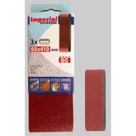 NASTRO ABRASIVO MM 65 X 410 Grana 60 - 3 pezzi per levigatrice Imperial