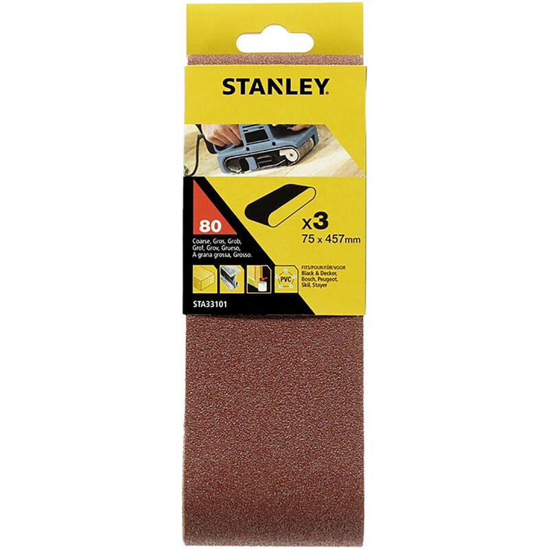 Image of Stanley - Nastro abrasivo per levigatrici a nastro mm 75 x 457 - gr.100