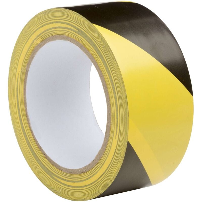 Image of Salone - nastro adesivo bicolore giallo nero mm 50x33 mt edilizia lavori in corso