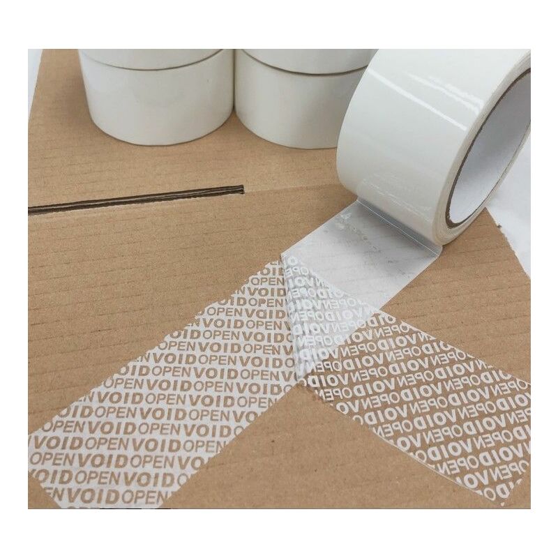 Image of Stickerslab - Nastro adesivo anti-manomissione colore bianco che lascia scritta se rimosso Misura - 48mm (4,8cm) x 50 Metri
