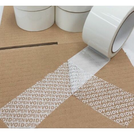 Nastro adesivo anti-manomissione colore bianco che lascia scritta se rimosso Misura - 48mm (4,8cm) x 50 Metri