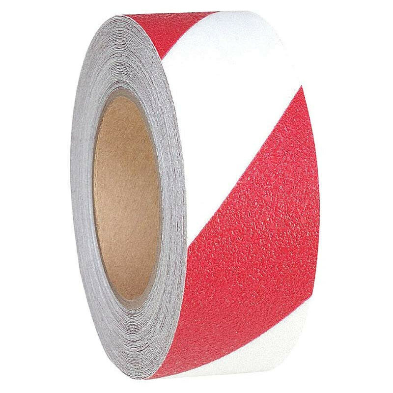 Image of Stickerslab - Nastro adesivo antiscivolo bianco/rosso per scale e pavimenti 50 mm Larghezza - 50mm x 3MT