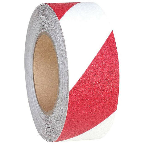 Nastro adesivo antiscivolo bianco/rosso per scale e pavimenti 50 mm Larghezza - 50mm x 3MT