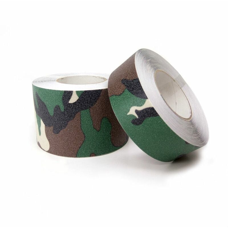 Nastro adesivo antiscivolo camouflage mimetico per scale e pavimenti Larghezza - 25mm x 18,3MT