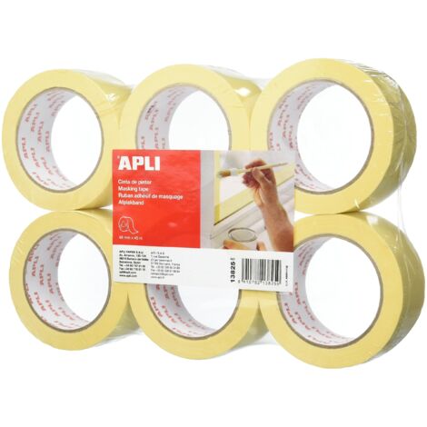 Nastro Adesivo Apli Carrozzeria Pittore Giallo 6 Pezzi 48 mm x 45 m