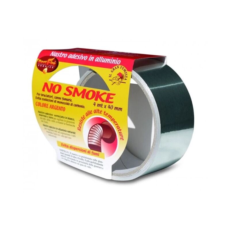 Best Fire - nastro adesivo 'no smoke' in alluminio 40 mm x 4 mt