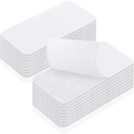 Nastro adesivo bianco biadesivo, 50 mm x 100 mm, con strisce di riferimento, 16 strisce adesive super resistenti, autoadesivo, perfetto per decorare stanze, case e uffici.
