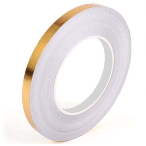 Nastro adesivo decorativo in PVC da 50 m x 1 cm, striscia autoadesiva impermeabile per pavimenti, pareti, soffitti, porte, finestre, decorazioni per la casa (oro)
