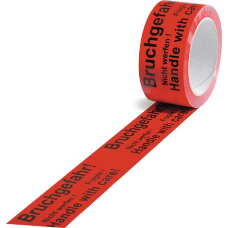 Nastro adesivo di sicurezza in PP per rischio di rottura, lunghezza 66 m, larghezza 50 mm, rosso, Rl.