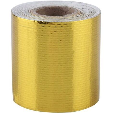 Nastro adesivo in alluminio, nastro termoriflettente per schermatura, nastro adesivo in alluminio per la riparazione di giunti isolanti (oro 5 m 5 cm)