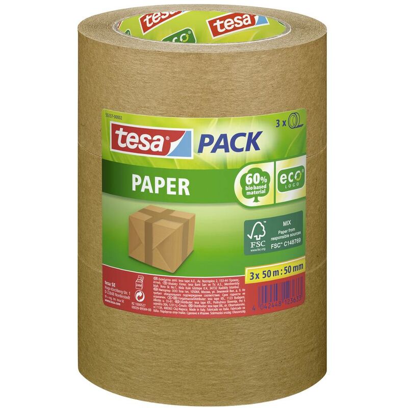 Image of Pack Paper Ecologo 50 m x 50 mm - Tesa