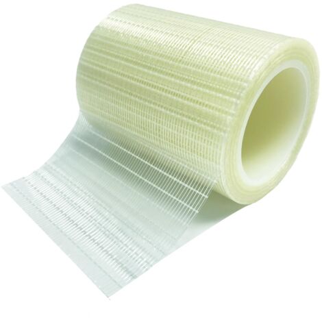 Nastro adesivo in fibra di vetro - Rinforzo e reggiatura, Nastro rinforzato, Rinforzato, Filamento per imballaggio - 10 cm x 20 m, Trasparente