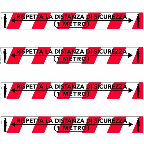 Nastro adesivo in PVC - Rispetta la distanza di sicurezza 50mm x 60M Packaging - 50mm x 66MT (6 rotoli)