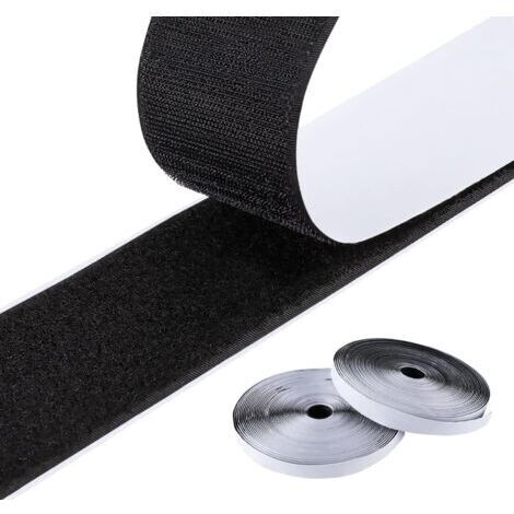 Nastro adesivo nero 25 m x 20 mm, strisce magnetiche autoadesive, nastro in velcro biadesivo per schermi e cornici.