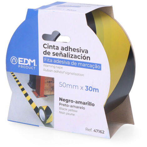 Nastro adesivo per marcatura giallo-nero 30 m x 50 mm EDM