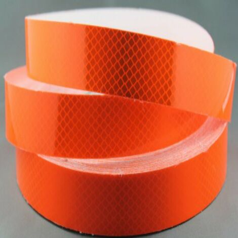 Nastro adesivo rifrangente arancio fluorescente - Larghezza: 25mm - Lunghezza: 1 metro