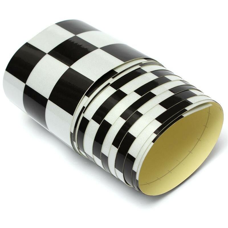 Image of Nastro adesivo con bandiera a scacchi bianco/nero per auto e moto Misura - 50mm x 1 Metro