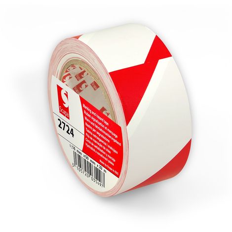 Nastro adesivo Scapa 2724 per segnalazione in zone di alto passaggio 50mm X 33MT rosso/bianco - giallo/nero Modello - Bianco/rosso