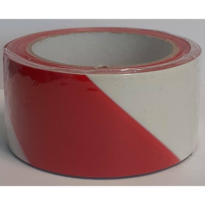 Image of Impreba - Nastro adesivo segnaletico - 50x33 - Colore: Rosso/Bianco