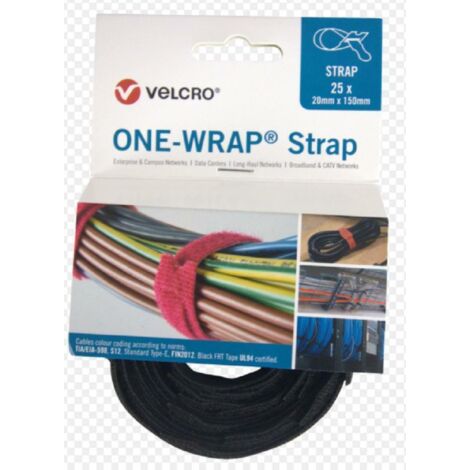 Nastro adesivo strap roll with 25 units black vel-ow64401