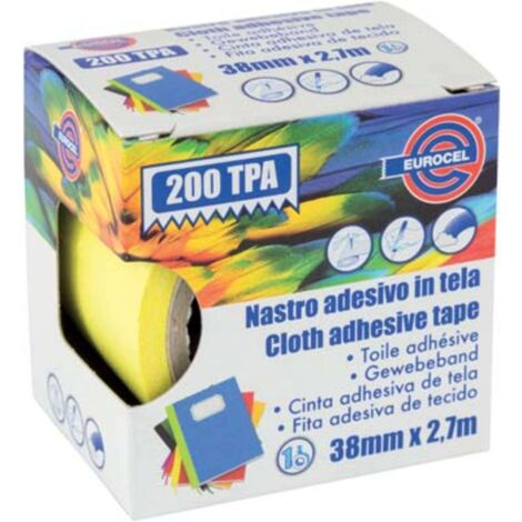 NASTRO ADESIVO TELATO 200 TPA EUROCEL - GIALLO MM 38 ML 2,7 - 4 pezzi