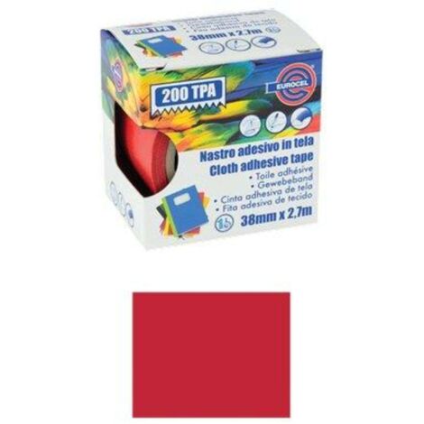 NASTRO ADESIVO TELATO 200 TPA EUROCEL - ROSSO MM 38 ML 2,7 - 4 pezzi
