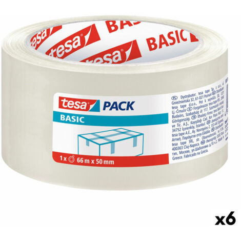 Nastro Adesivo TESA Imballaggio Trasparente 50 mm x 66 m (6 Unità)