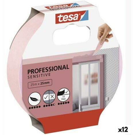 Nastro Adesivo TESA Professional Sensitive Pittore Rosa 12 Unità 25 mm x 50 m
