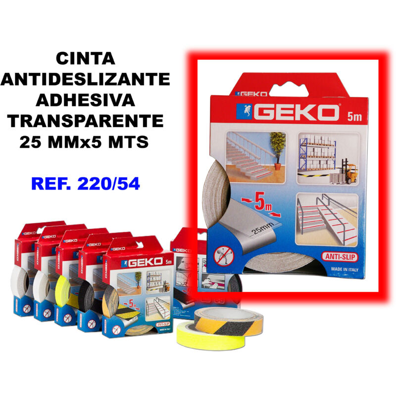 Nastro Adesivo Antiscivolo Trasparente 25mm X 5m 220 54