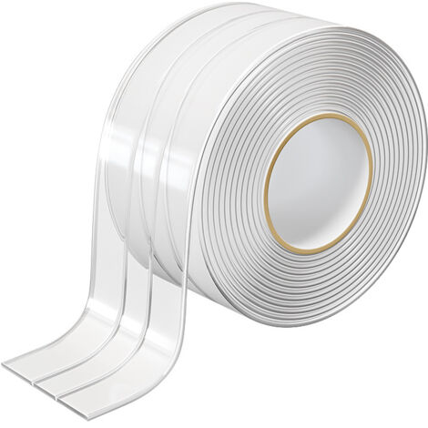Nastro adesivo trasparente largo, impermeabile, per WC, bagno, lavandino, vasca da bagno, pavimento (larghezza 50 mm)