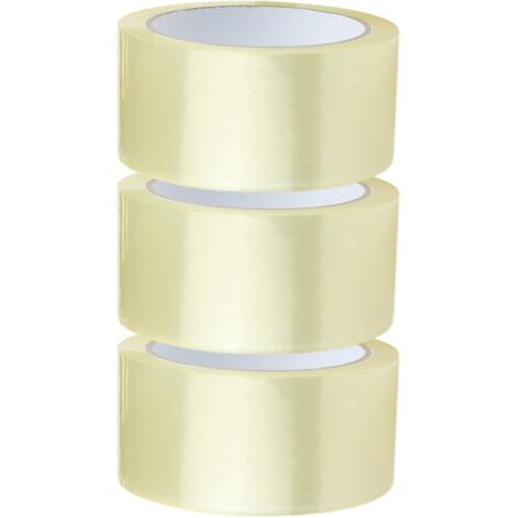 Nastro adesivo trasparente per imballaggio - 3 rotoli 48 mm x 66 m - Scatole/spedizioni/traslochi/pacchi