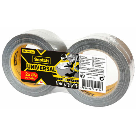 Nastro adesivo universale 3,25 m x 48 mm, grigio, 2 rotoli