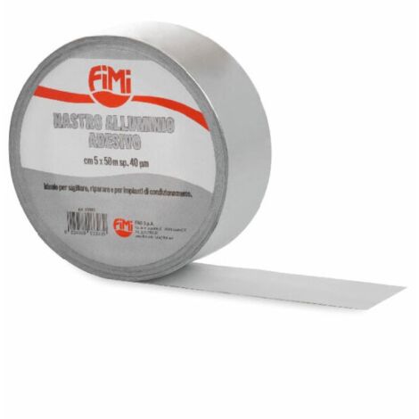 Nastro Alluminio Adesivo 5cm x 50mt, nastro in alluminio anodizzato (spessore 40 my) 03303