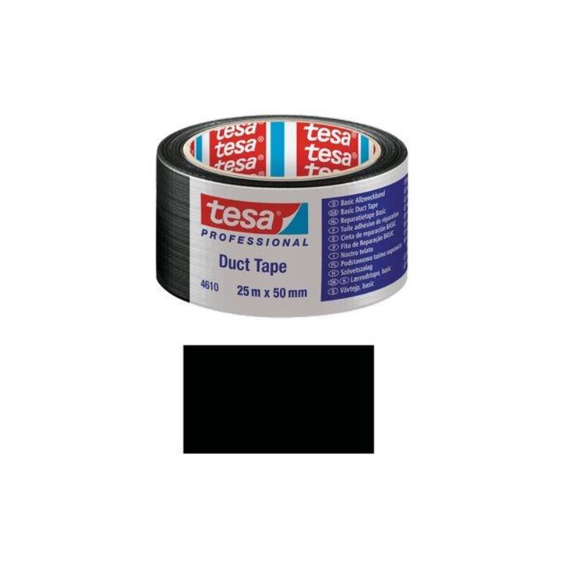 Image of Nastro alta resistenza duct tape 4610 Tesa nero mm 50 ml 25 (6 pezzi) Tesa