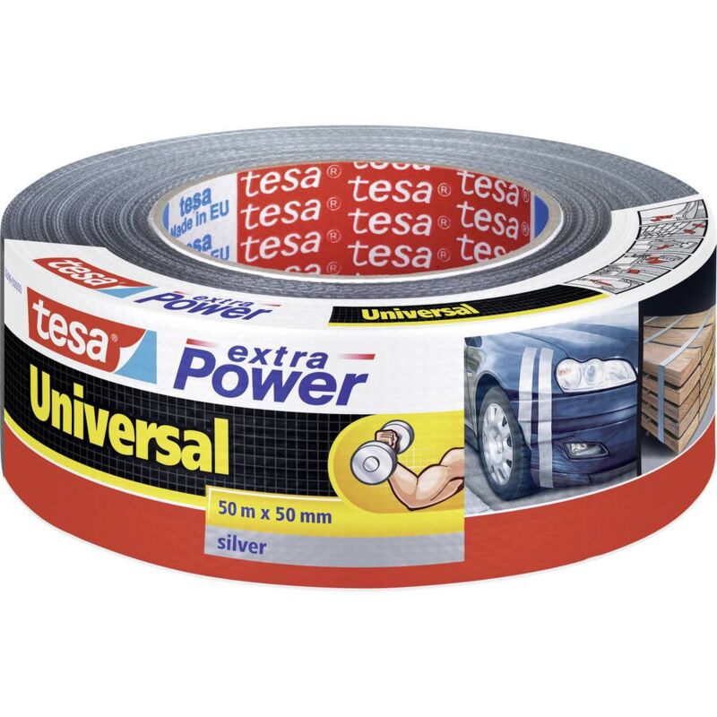 Image of Universal 56389-00000-11 Nastro in tessuto ® extra Power Argento (l x l) 50 m x 50 mm 1 pz. - Tesa